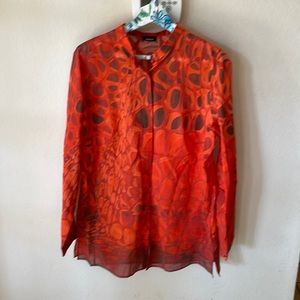 AKRIS shirt US 12 (10)animal print cotton, new blouse